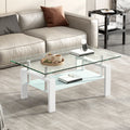 Clear Glass 2-Layer Coffee Table Y80647