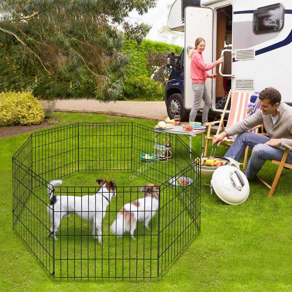8 Panel Folding Pet Playpen Dog Exercise Pen M73738