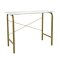 40 inch Faux Marble Top Desk with Brass Frame F13329