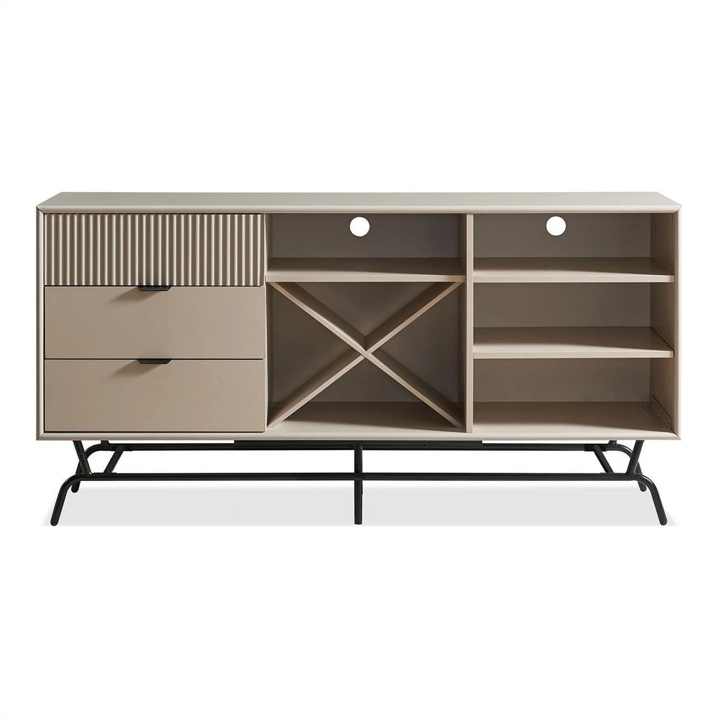 Light Taupe and Black Wood Buffet X6795