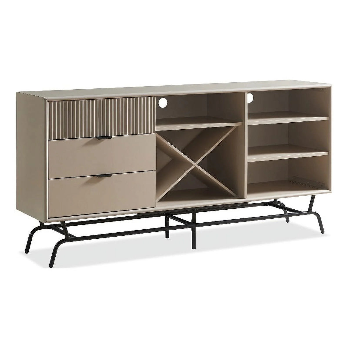 Light Taupe and Black Wood Buffet X6795