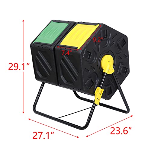 37 Gallon Black Dual Chamber Compost Tumbler W5700