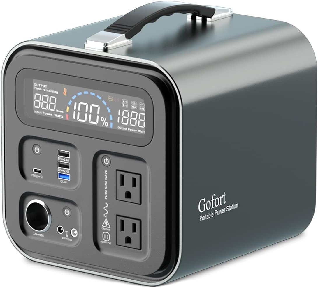 Portable Power Station 550Wh 600W 110V AC Outlets Solar Generator 120W 12V DC Outlet TypeC PD Quick Charge 45W SOS Flashlight Backup Power Battery Pack W1068