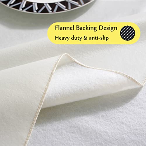 Black 60 x 120 Inch Vinyl Tablecloth with Flannel Backing H953632