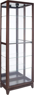 Espresso Curio Cabinet with Five Glass Shelves and Locking Door L51375