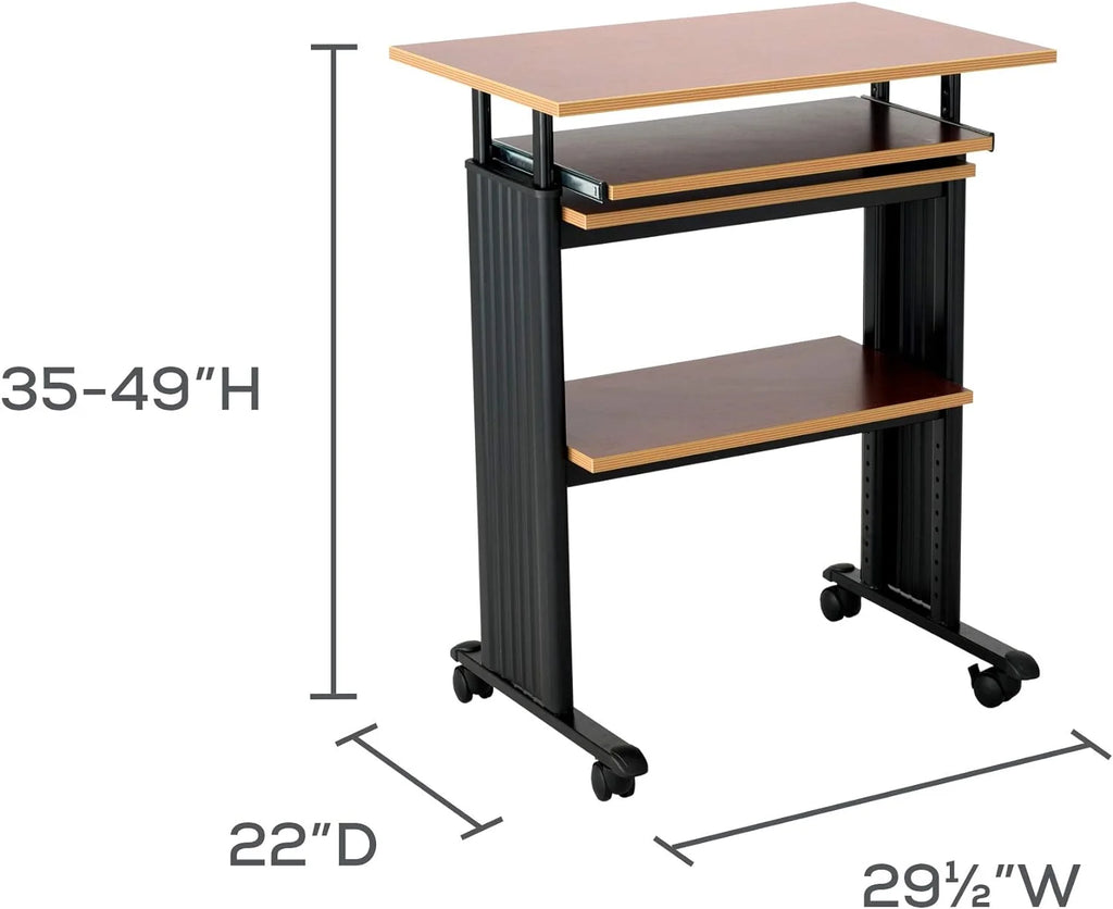 Height-Adjustable Desk with Keyboard Storage and 4 Wheels U115
