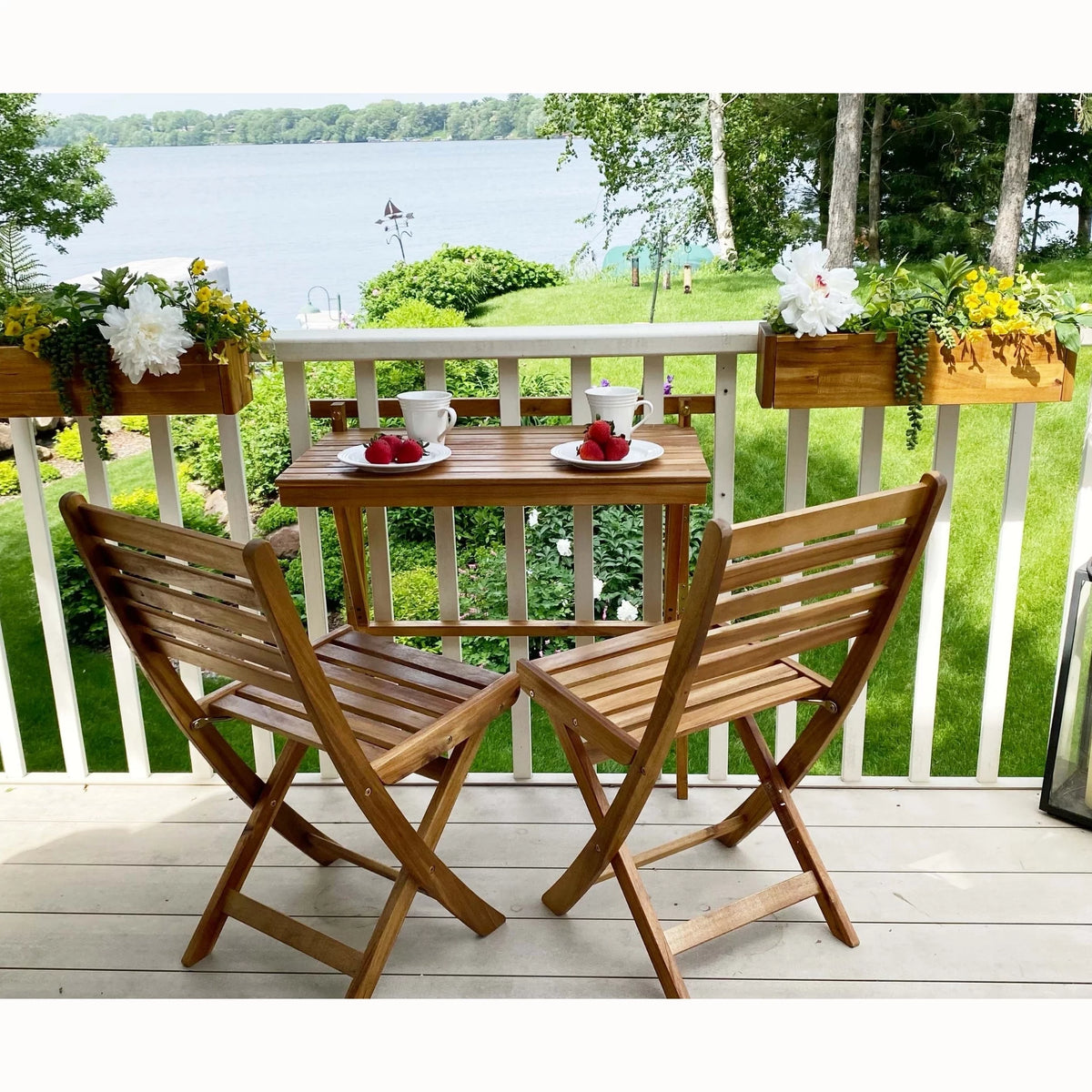 Folding Acacia Wood Balcony Table R2292