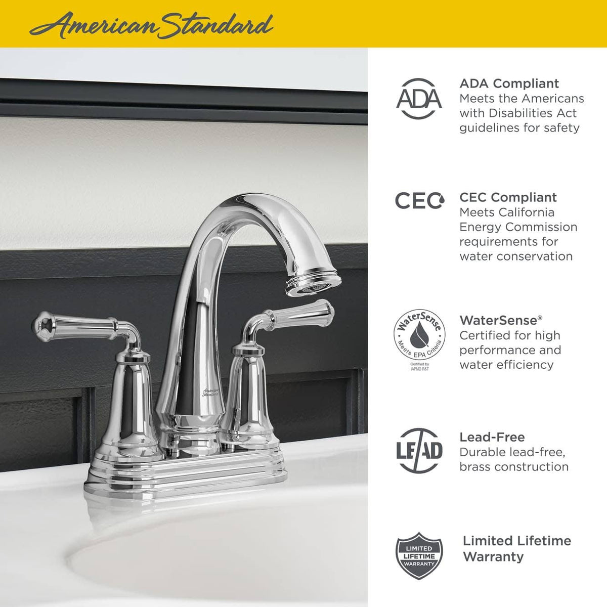 Polished Nickel Centerset Bathroom Faucet with Pop-Up Drain P99095