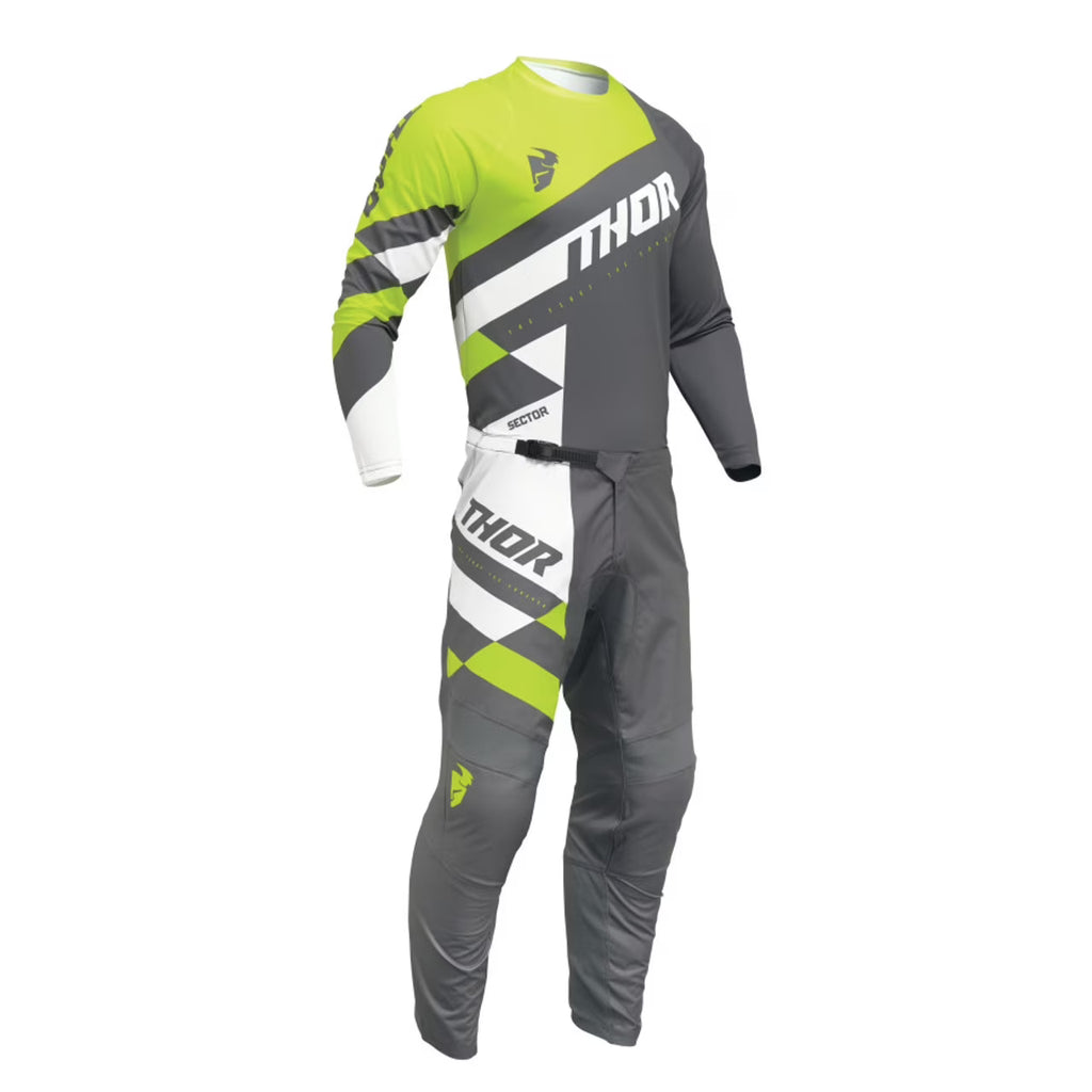 Youth Sector Checker Motocross Jersey Pant Combo Charcoal/Acid S310106