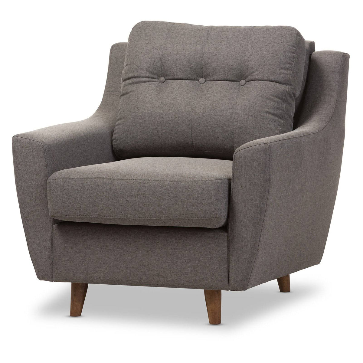Grey Tufted Arm Chair D934