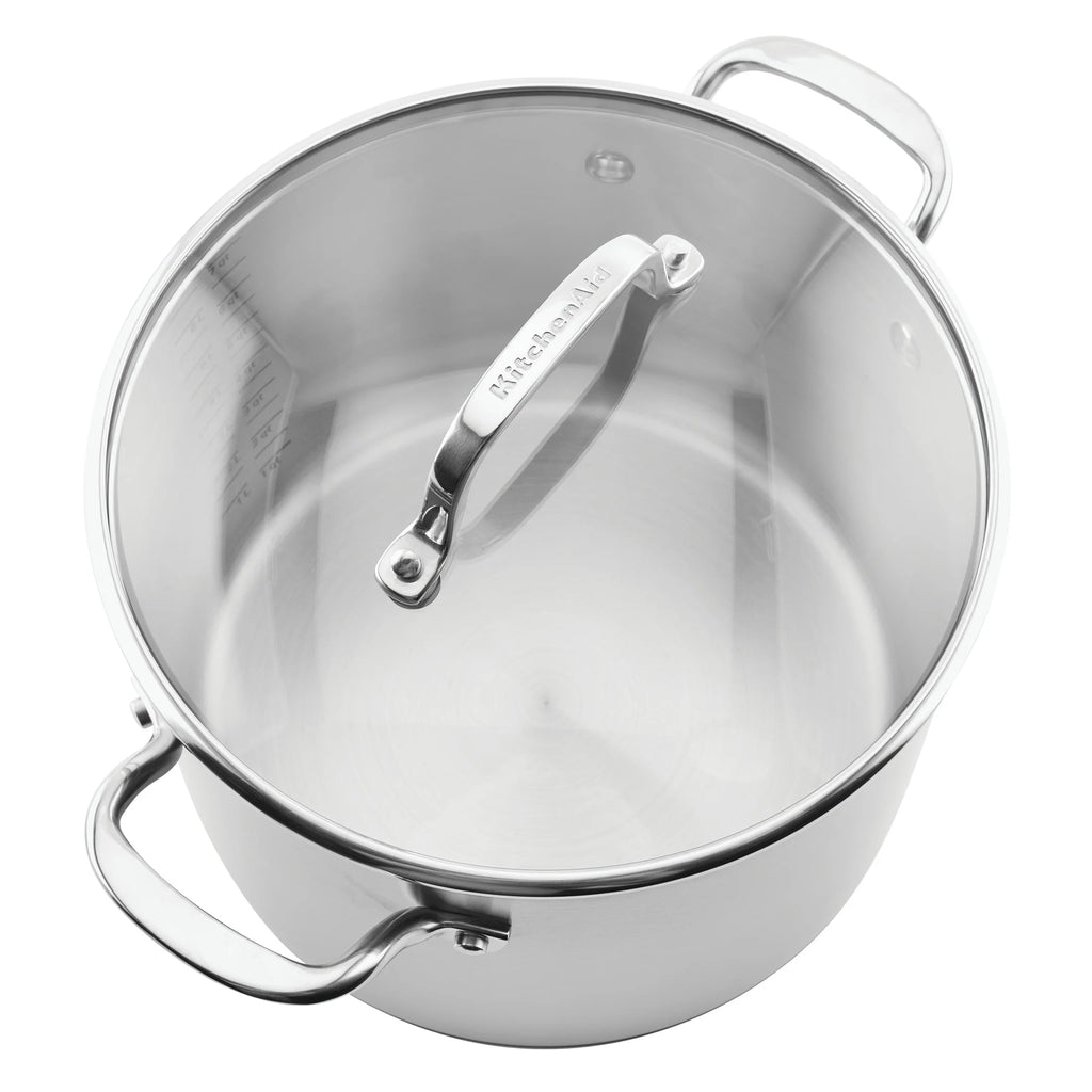 3-Ply Stainless Steel Induction Stockpot with Lid, 8 Quart D31374
