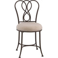 Bronze Cream Fabric Vanity Stool O466958
