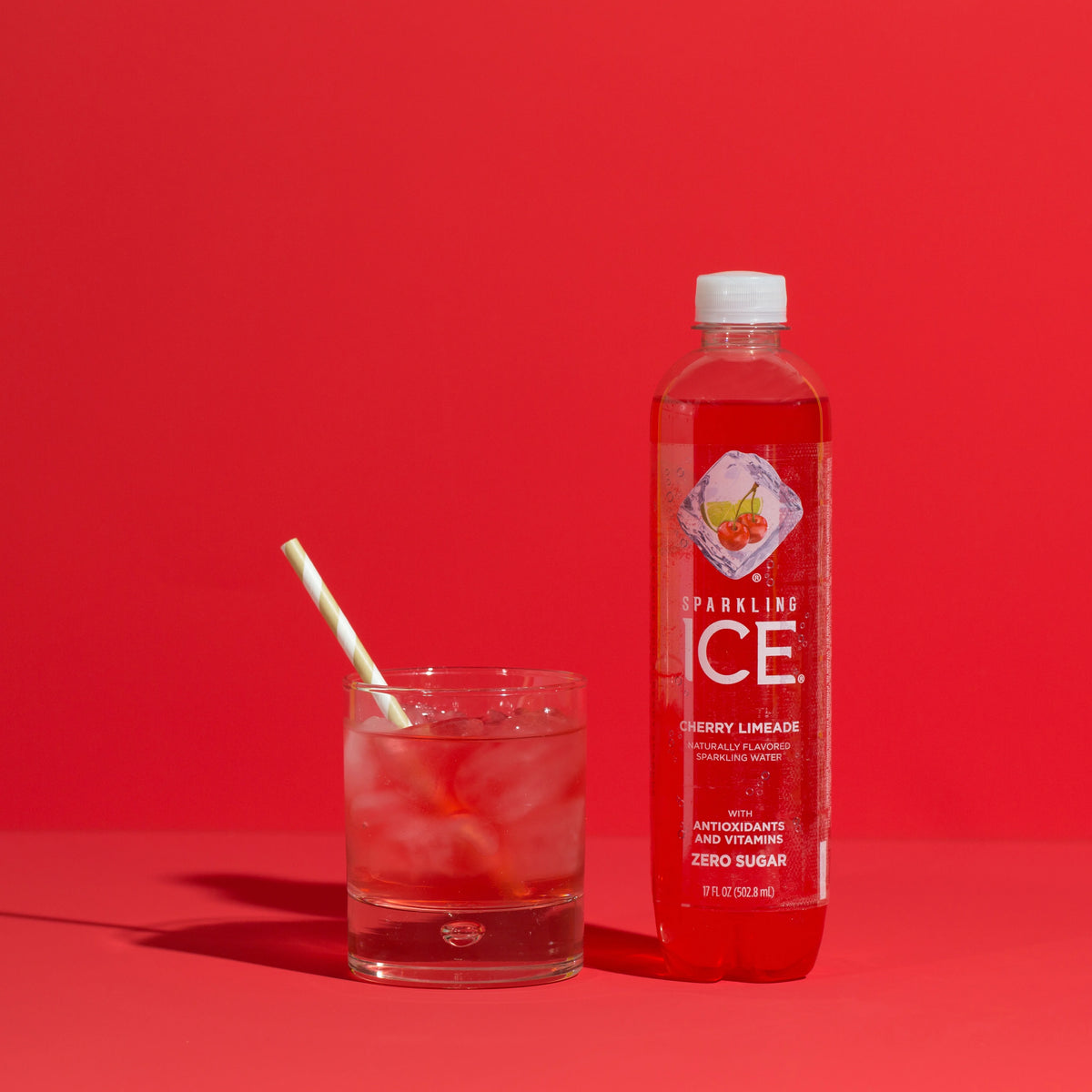 Cherry Limeade Sparkling Water 17 Fl Oz, Pack of 12 M844533