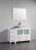48 in. Single Sink White Vanity Cabinet with Ceramic Vessel Sink & Mirror W8446