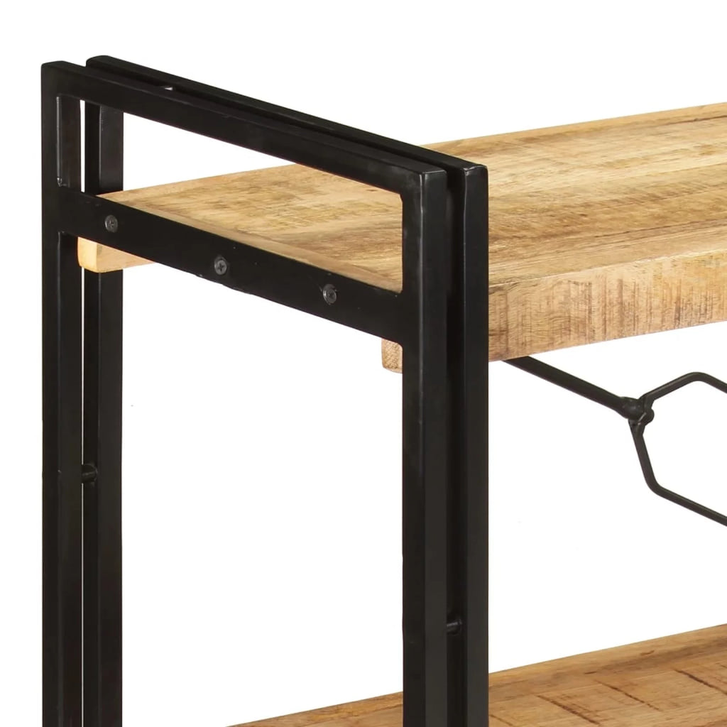 3-Tier Mango Wood Bookcase with Storage Shelves J924847