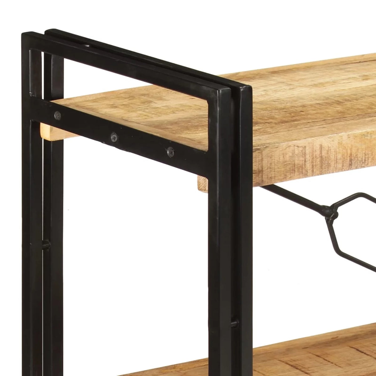 3-Tier Mango Wood Bookcase with Storage Shelves J924847