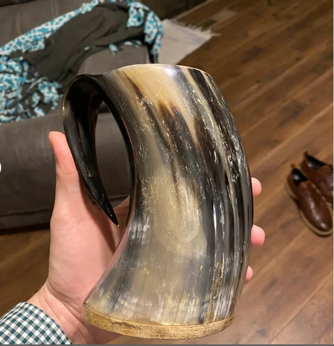 Glass Viking Drinking Horn Mug Tankard 40 oz D447697