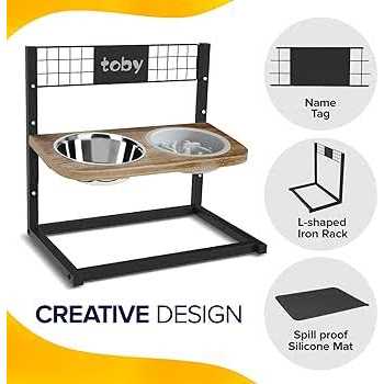 Metal Elevated Dog Bowls with Slow Feeder and Spillproof Mat P277