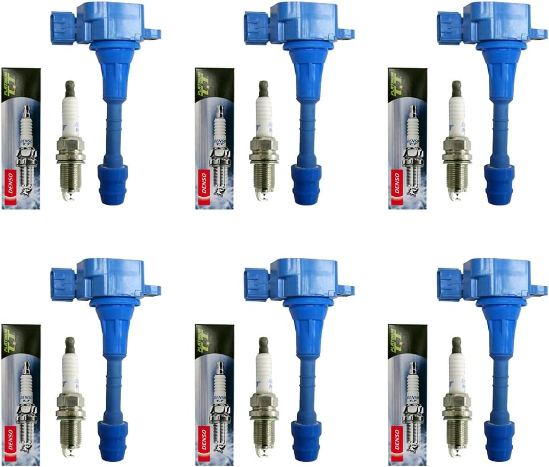 Set of 6 Platinum TT Spark Plug PKH16TT + 6 Ignition Coils C858