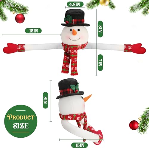 Lighted Snowman Hat Tree Topper with Rotating LED Snowflake Projection P3369