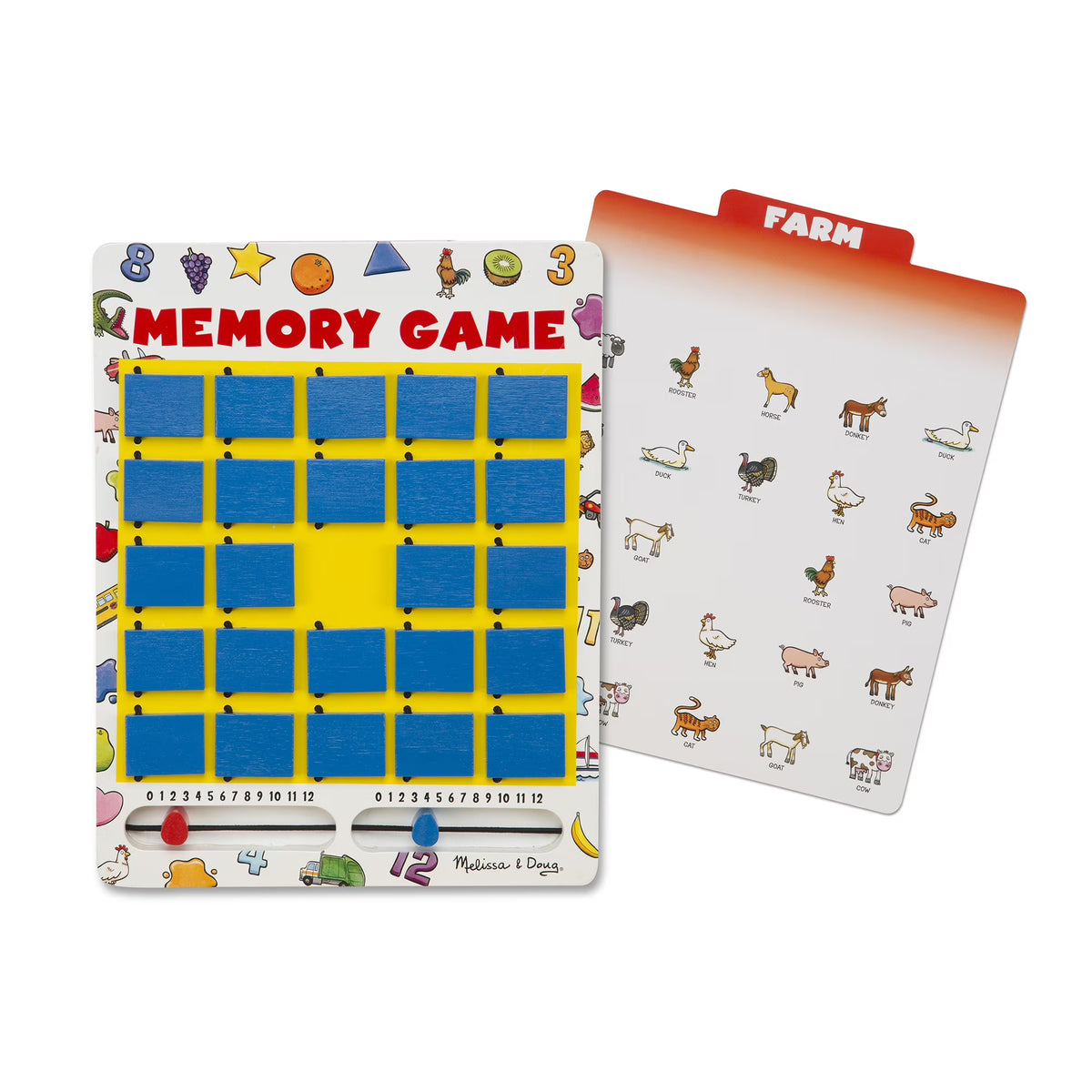 Wooden Travel Memory Game with 7 Double-Sided Cards A563874