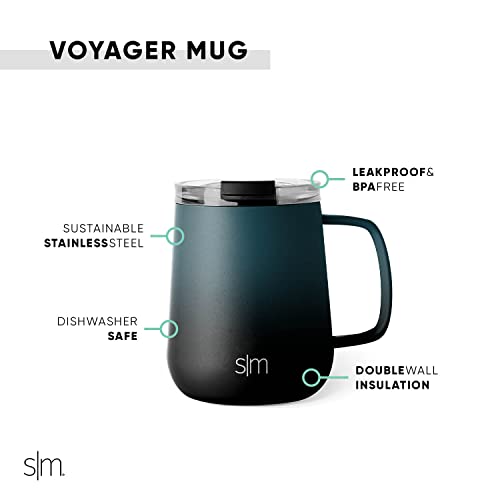 12oz Insulated Stainless Steel Travel Coffee Mug with Lid and Handle K2407