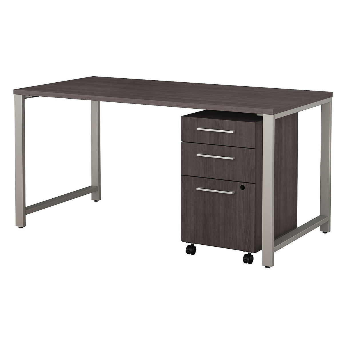 60W x 30D Table Desk with 3 Drawer Mobile File Cabinet H68825