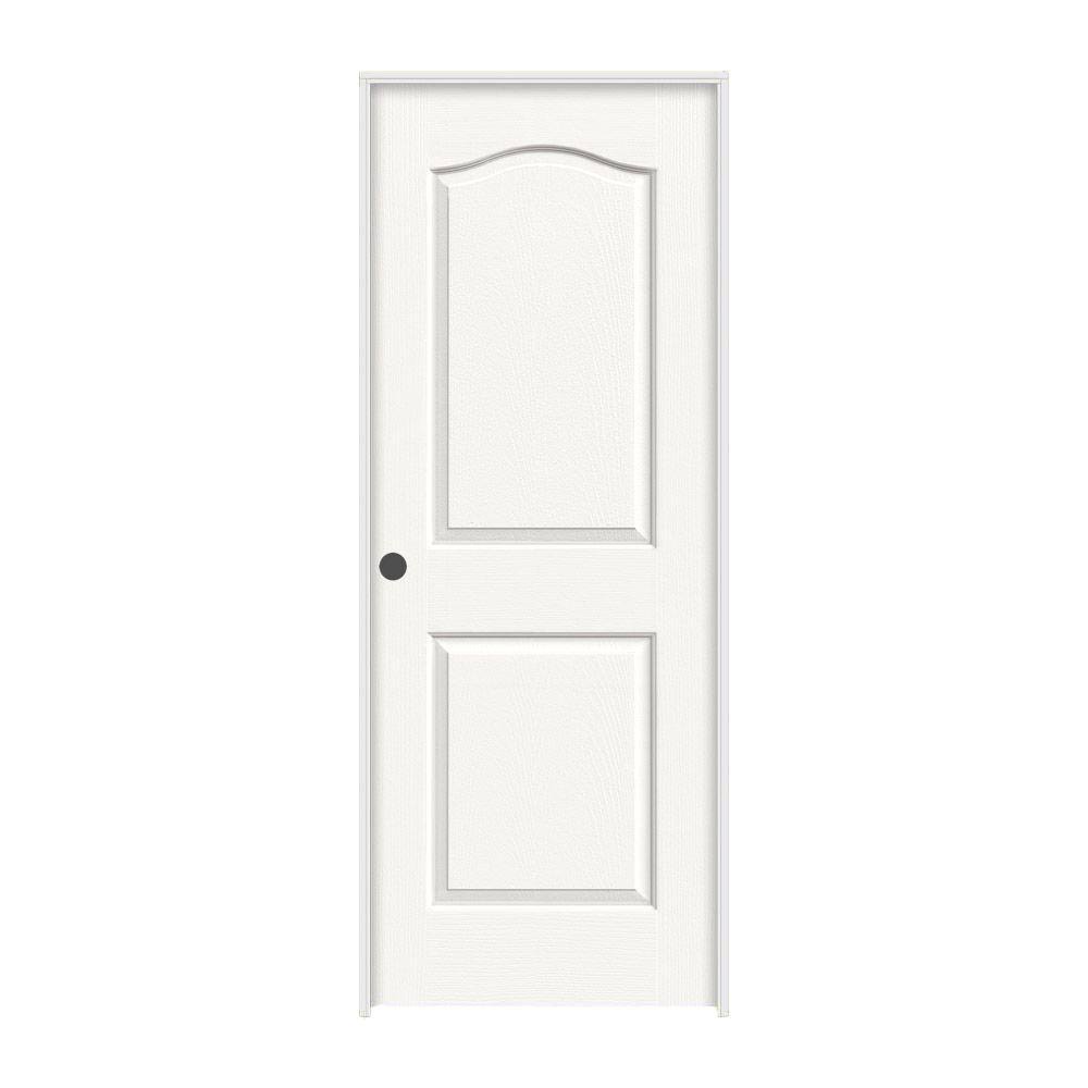 36 in. x 80 in. White Painted Right-Hand Solid Core Molded Composite MDF Single Prehung Interior Door G373841