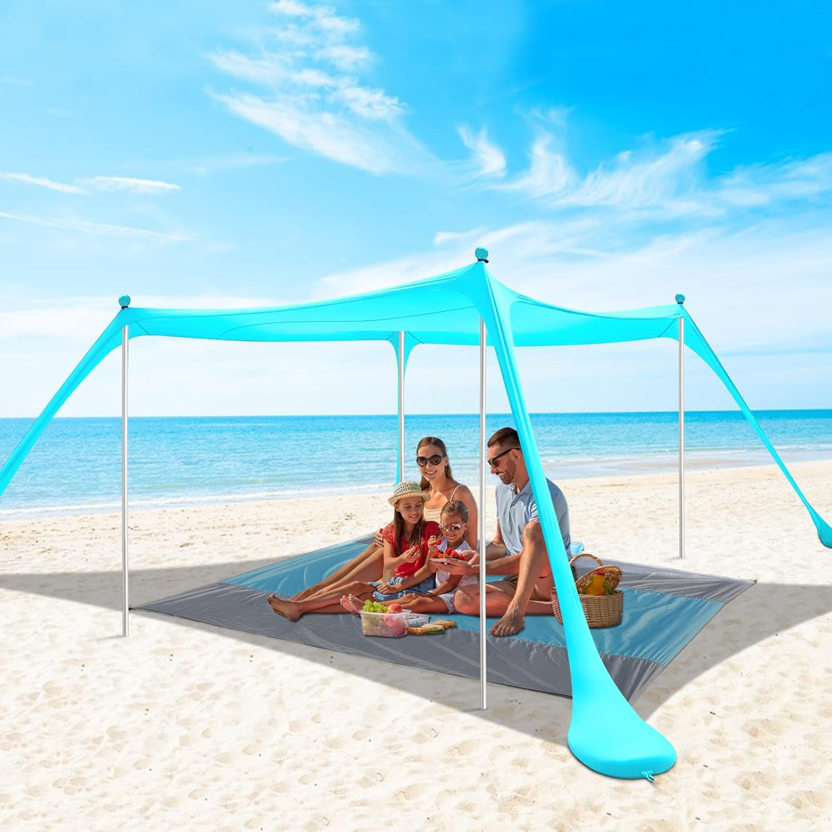 10'x10' 6 Person UPF 50+ Pop Up Beach Tent O1809