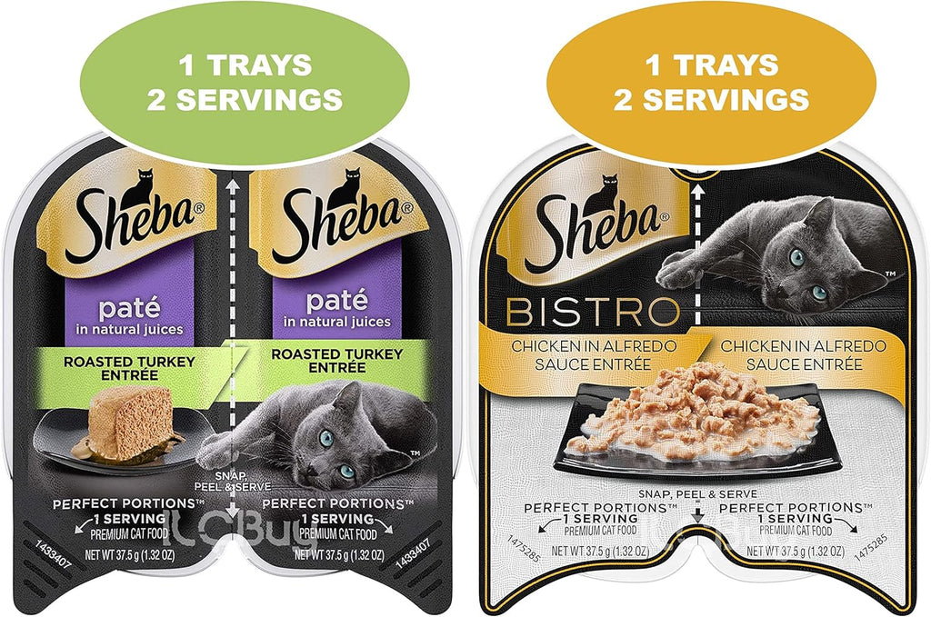 12 Trays 2.6 Oz Each Assorted Cuts in Gravy Pate in Natural Juice Cat Food R394