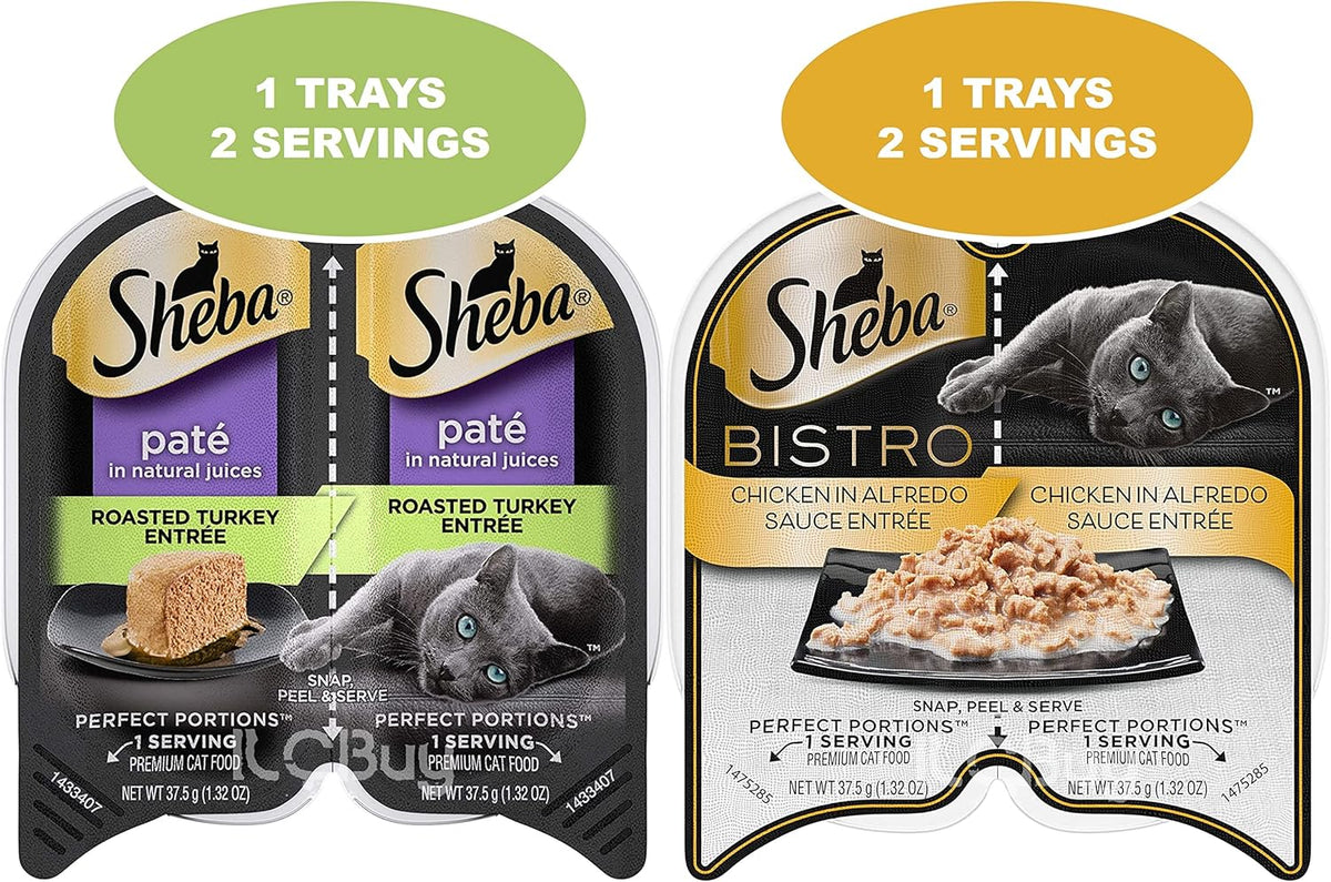 12 Trays 2.6 Oz Each Assorted Cuts in Gravy Pate in Natural Juice Cat Food R394