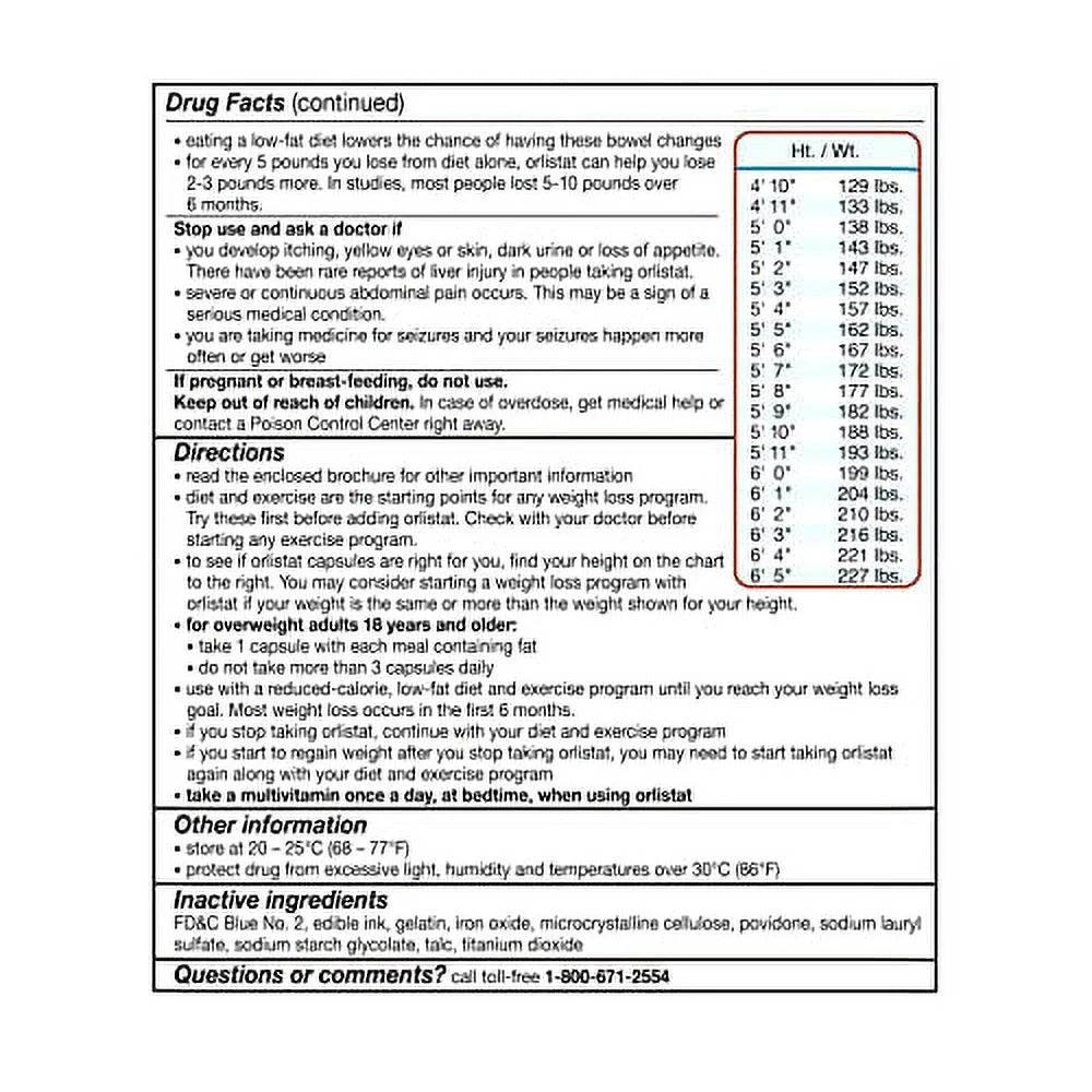 Orlistat 60Mg Capsules, 170 Count Y98812