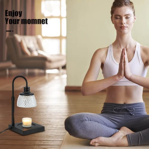 Black Electric Candle Warmer Lamp with 2 Bulbs Height Adjustable Dimmer R615