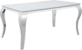 Glass Top White Chrome Dining Table T79957