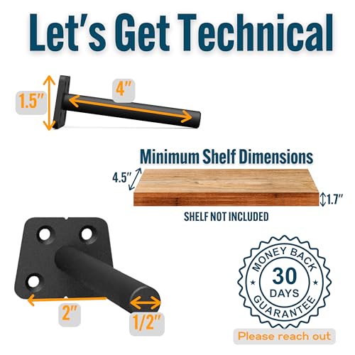4 Pack 6-Inch Floating Shelf Bracket G22604