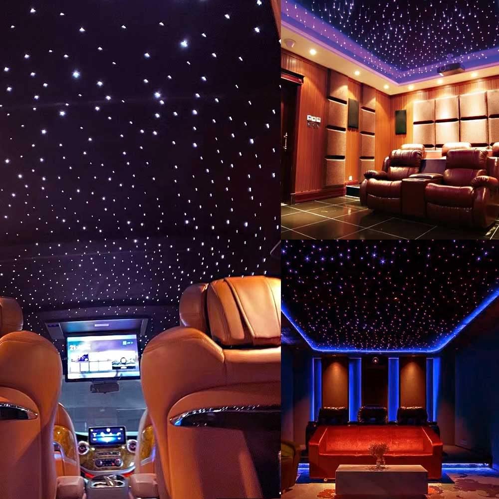 16W Twinkle Fiber Optic Star Ceiling Light Kit with APP Remote Music Mode RGBW LED 460pcs 9.8ft D10971