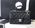 Black Mini Flapbag With Top Handle S103416