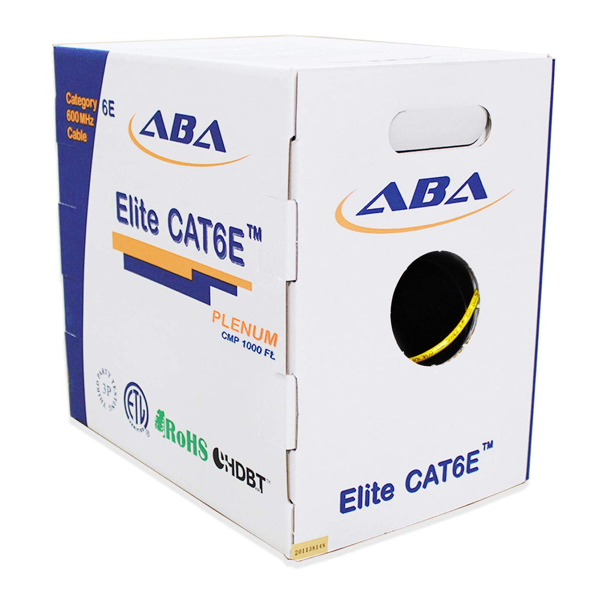 Cat6e Plenum 600MHz CMP 23AWG UTP Solid 100% Pure Copper 1000 Feet Box Green G473070