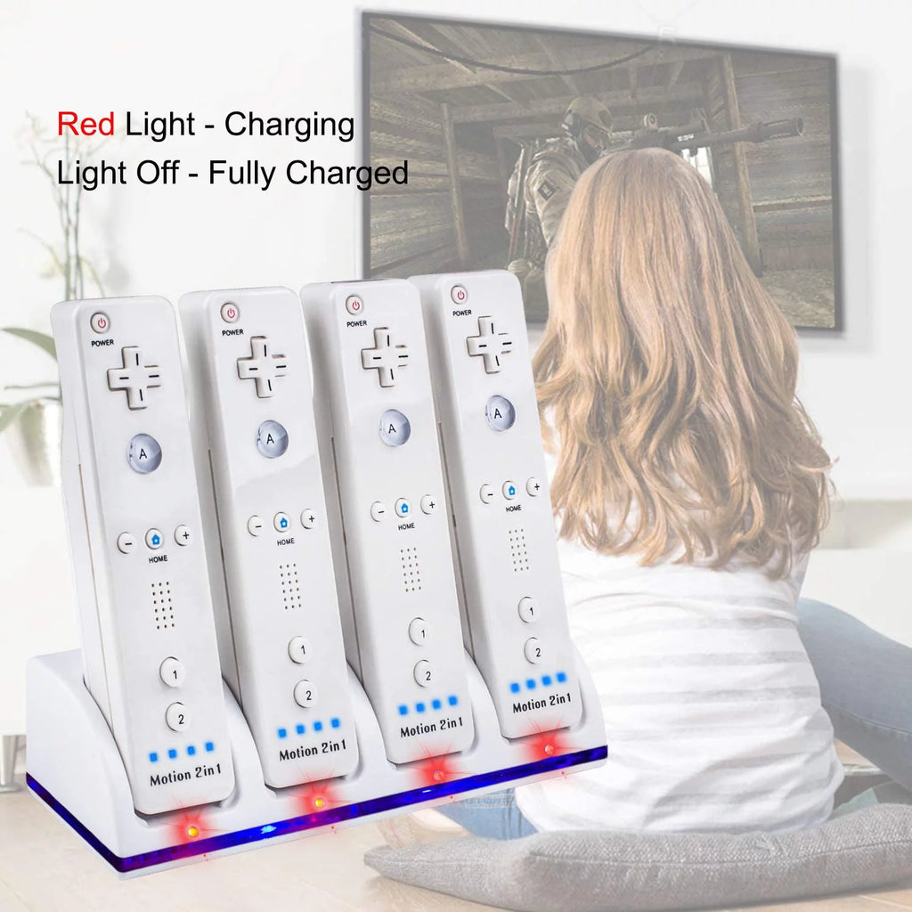 Charger Dock for Wii Remote with 4 Rechargeable Batteries U6805