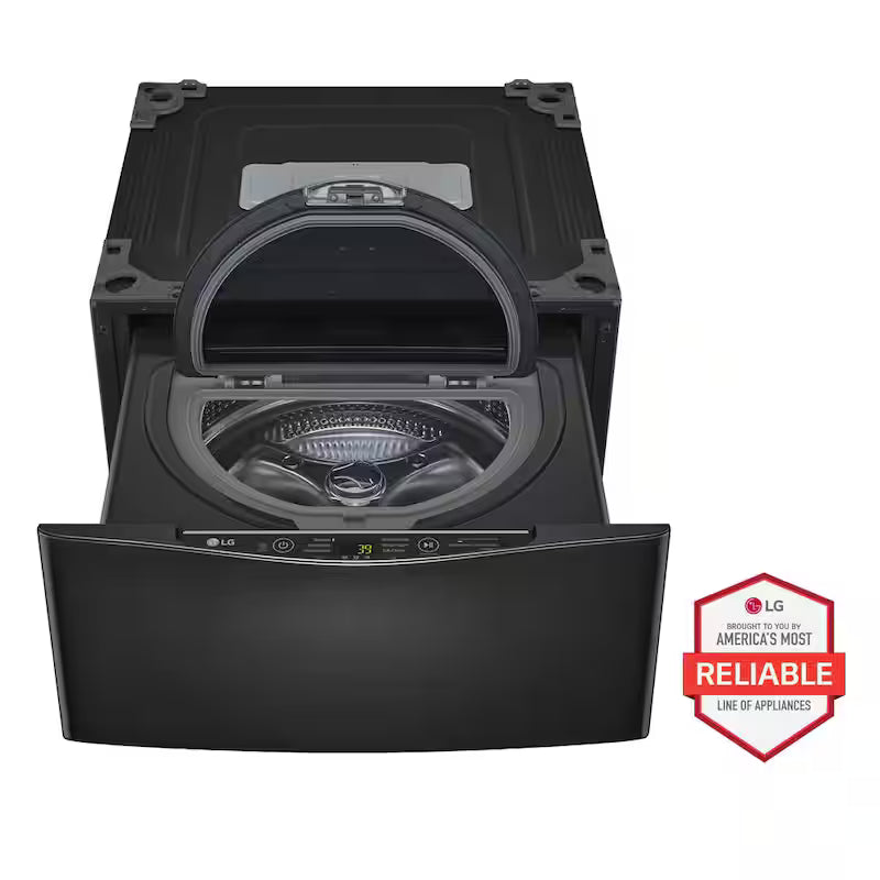 29 in. 1.0 cu. ft. Laundry Pedestal Washer in Black Steel W16203