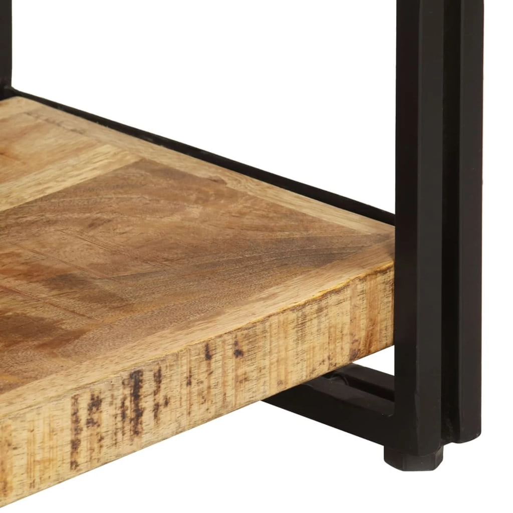 3-Tier Mango Wood Bookcase with Storage Shelves J924847