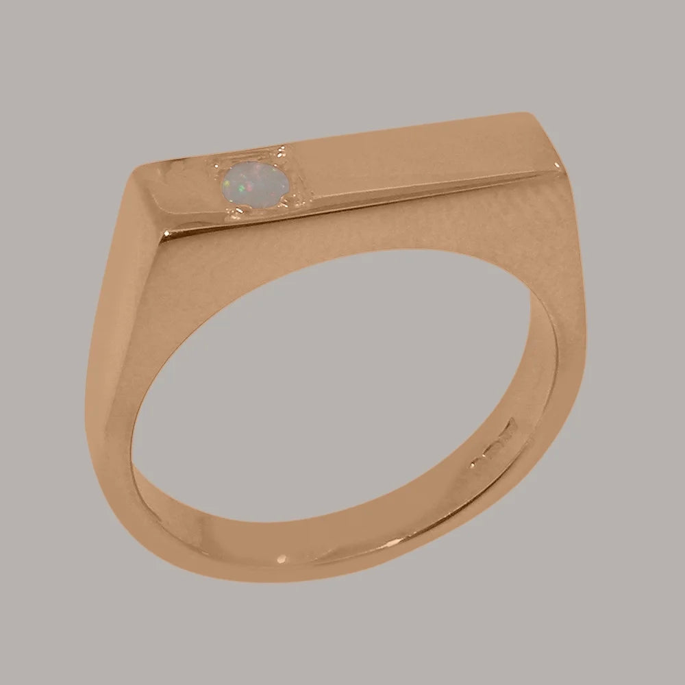 9k Rose Gold Opal Mens Band Ring W642