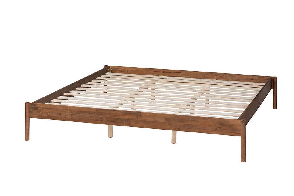 Ash Walnut Finished Wood Queen Size Bed Frame Q172339