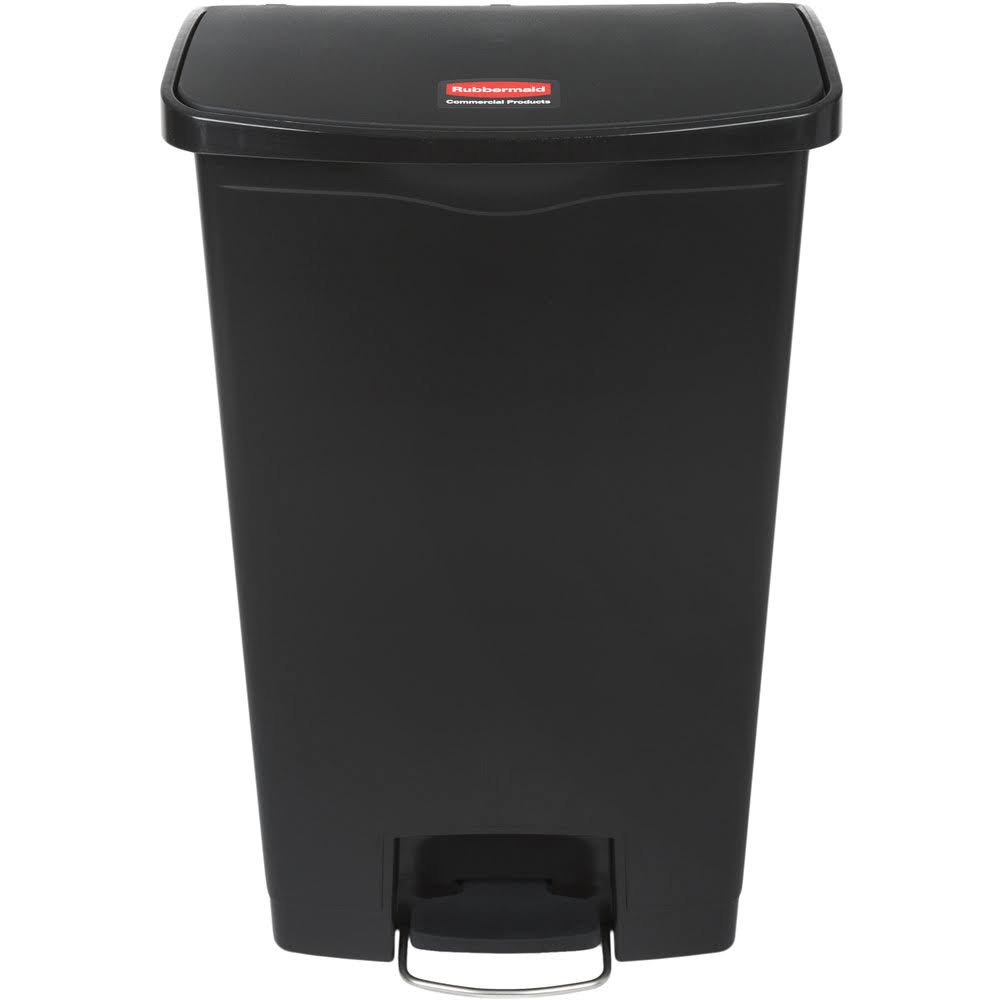 Black 18 Gal Plastic Step-On Trash Can J6995