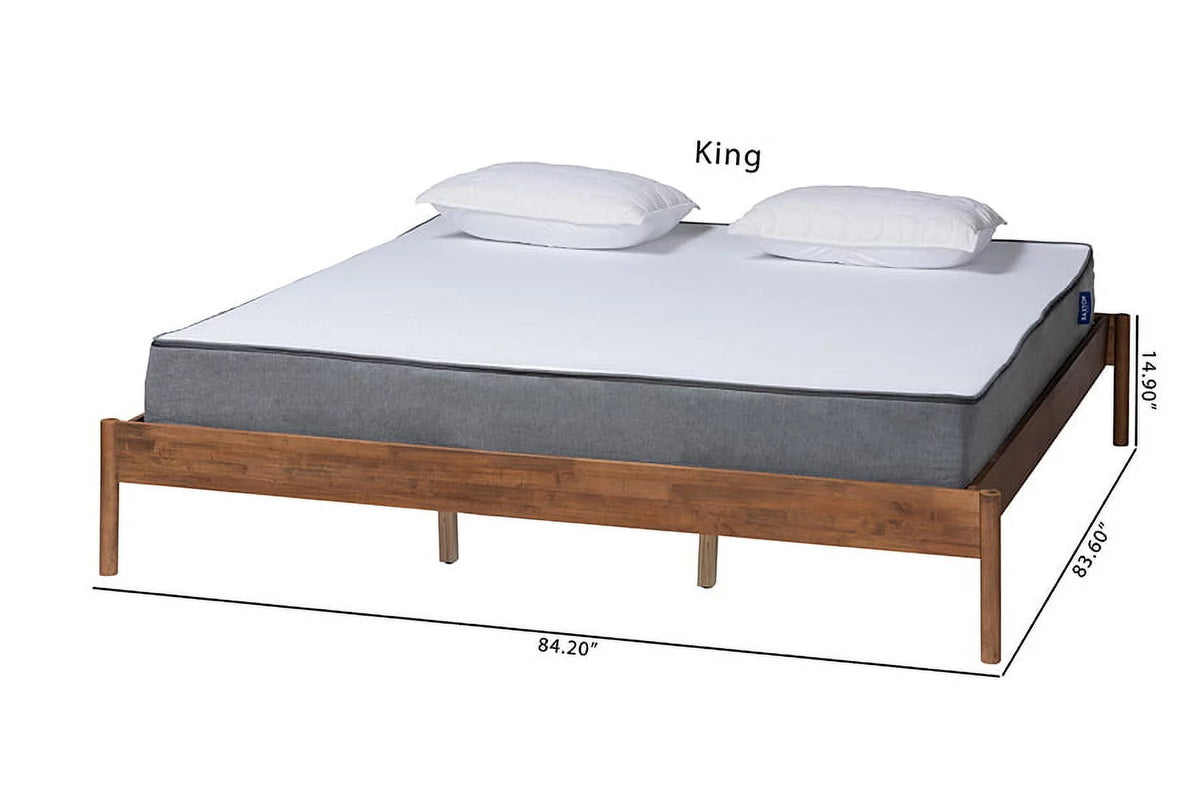 Ash Walnut Finished Wood Queen Size Bed Frame Q172339