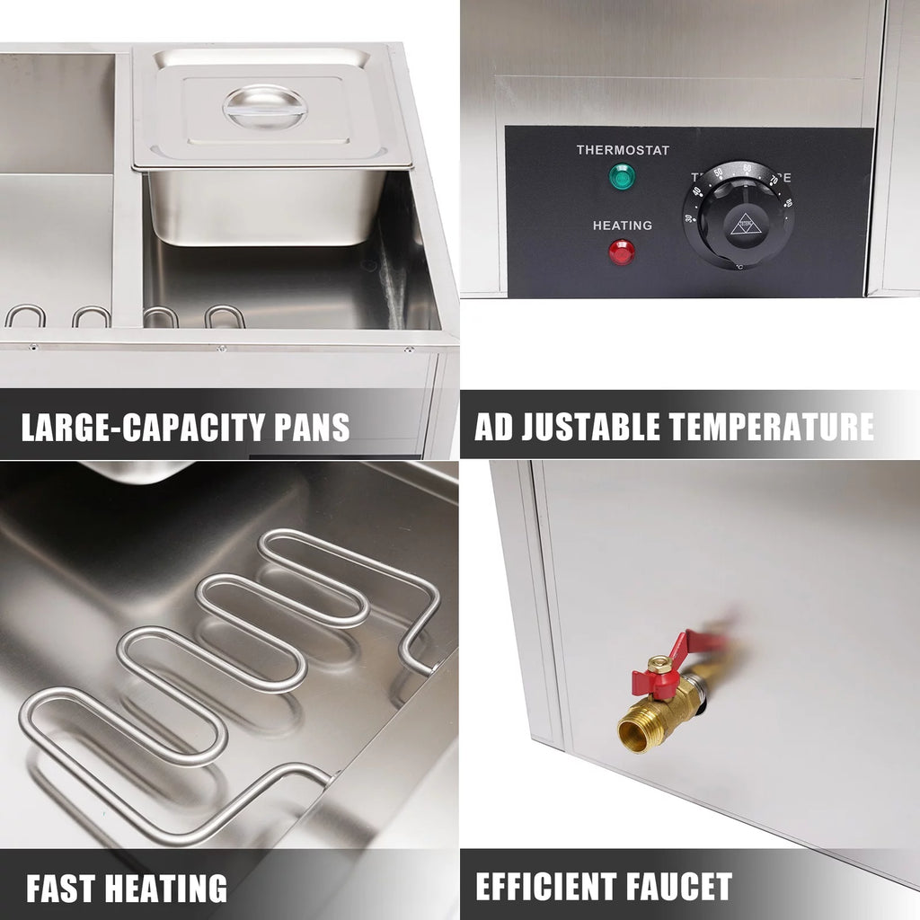 850W 4-Pan Commercial Food Warmer I91646