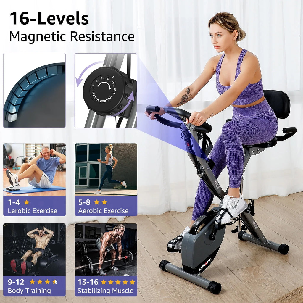Folding Indoor Cycling Bike 330LB Capacity Q611