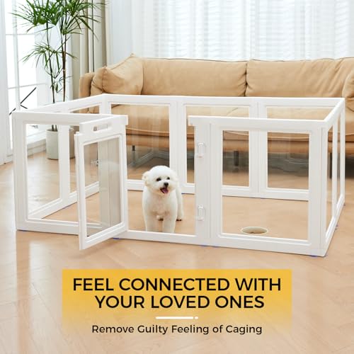 Clear Acrylic Plastic Dog Playpen, 30.3" Height, 10 PCS E526