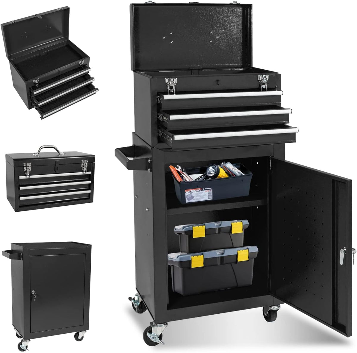 Rolling Tool Chest with Detachable Tool Box S8803