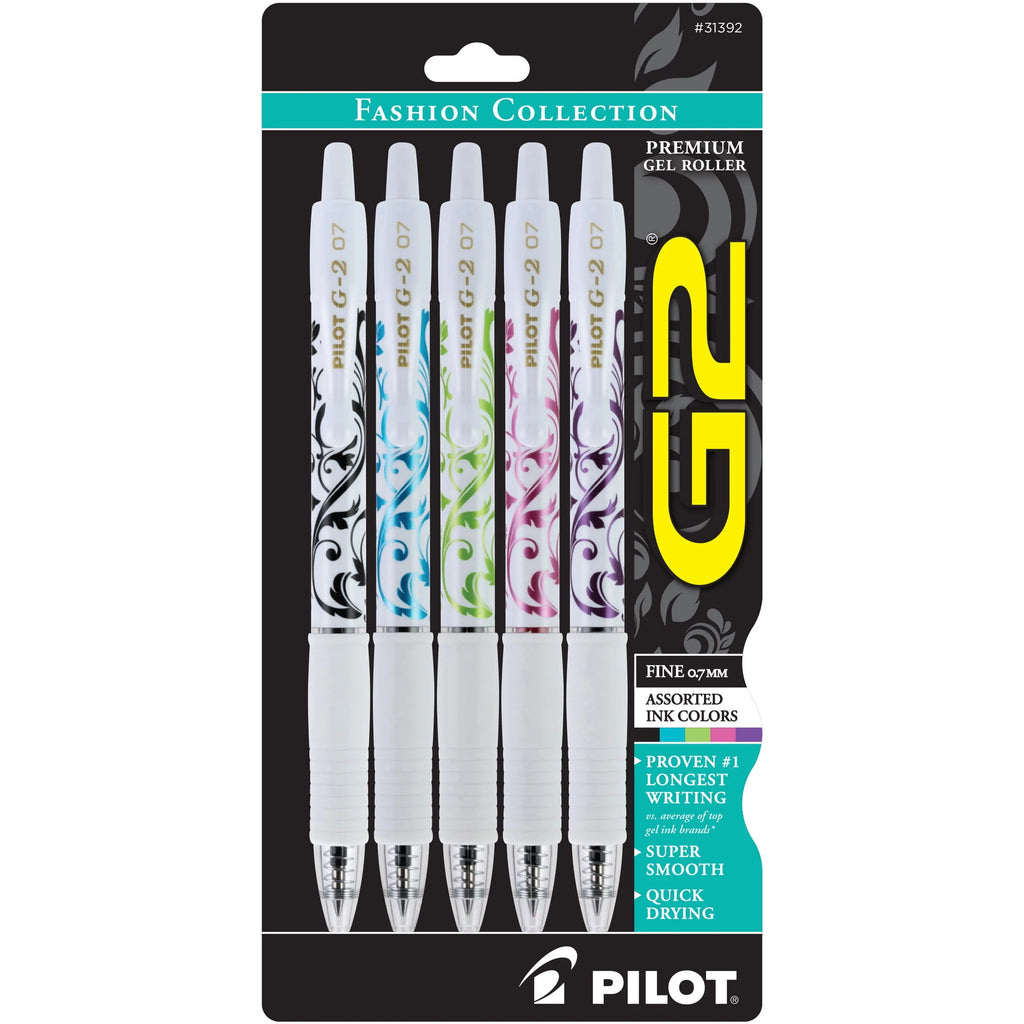 Gel Pens, Fine Point, Assorted Ink, 5 Count A895678
